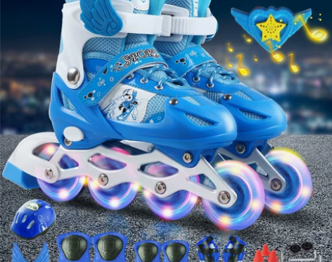 旱冰鞋 溜冰鞋儿童全套装3-4-5-6-8...