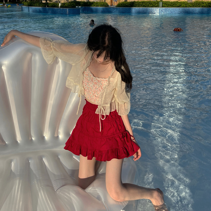 ISHUI 蕾丝雪纺衫