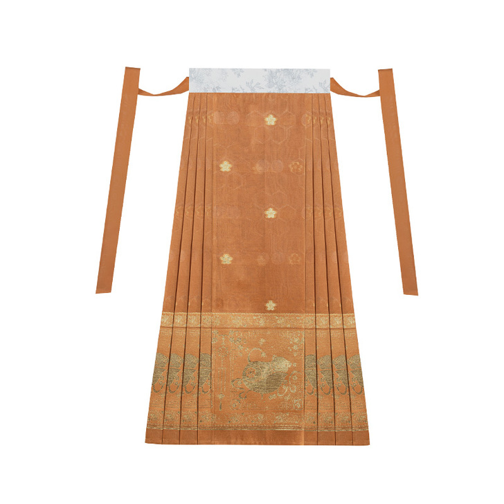 池夏楚楚明制立领长衫织金纱6米摆马面裙立领...