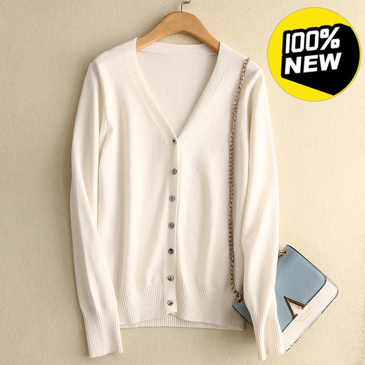 低价出售秋冬季毛衣开衫女v领薄款宽松打底外...