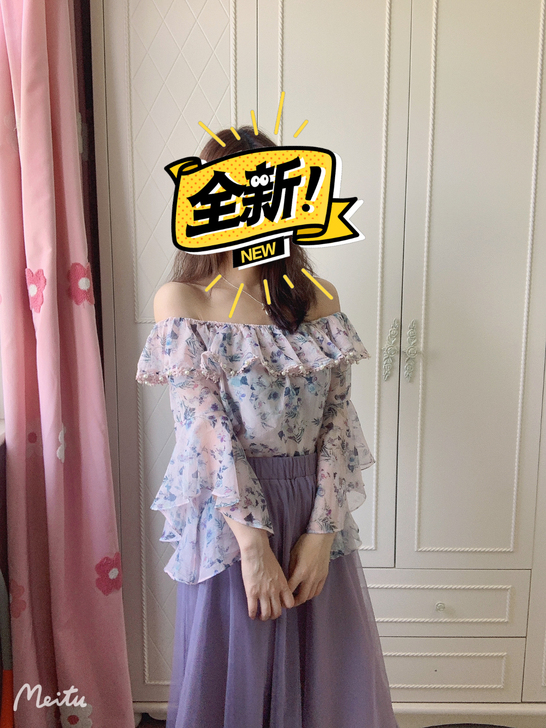 品牌两穿小清新雪纺上衣，穿上真的超级美，妥...