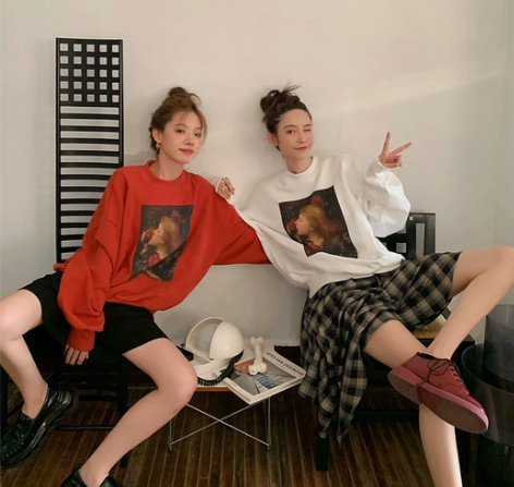 张大奕NPG联名款圆领懒人运动风卫衣女20...