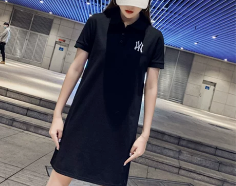 polo连衣裙女夏2022新款韩版中长款气...