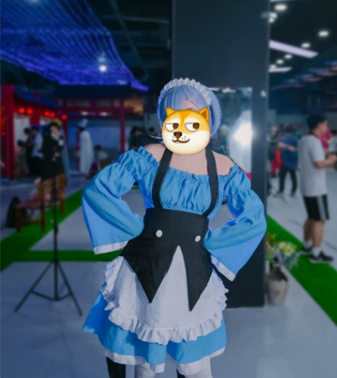 蕾姆蓝女仆，仅衣饰，有两个发饰，L码，原发...