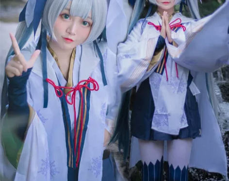 2018v家雪初音cos初音未来和服mik...