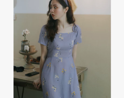 独立日睡梦中紫色仙女裙chic温柔风甜美小...