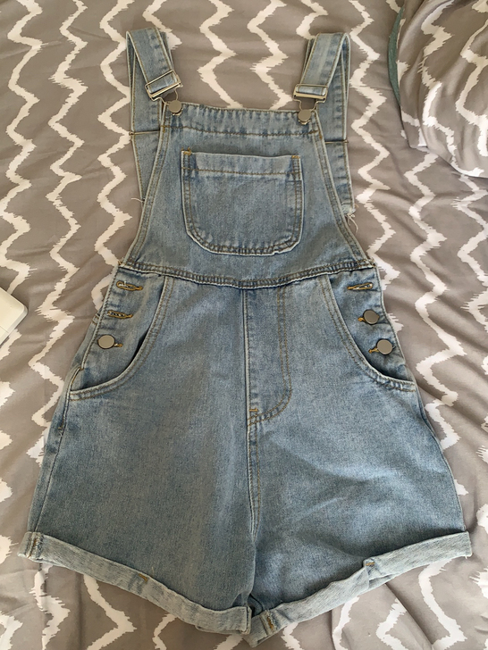 背带牛仔裤 S码 只穿过一次