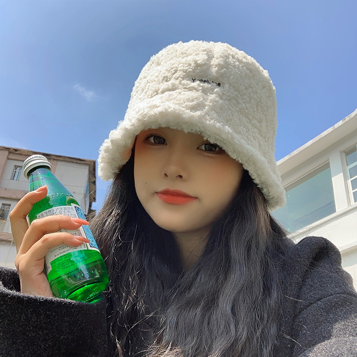 艾佳微 羊羔渔夫帽帽子 黑色
