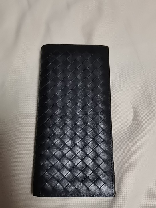 bv编织钱包 长钱包 钱夹 八成新 皮面完...