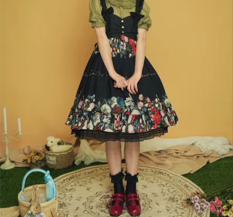 南十字芙洛拉黑色jsk m码 绿色内搭kc...