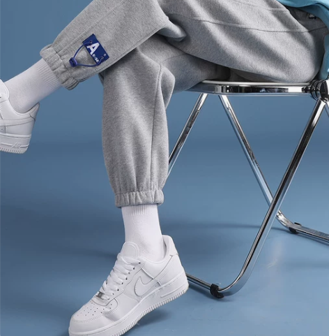 休闲裤女 休闲裤子加绒加厚灰色运动女春秋2...