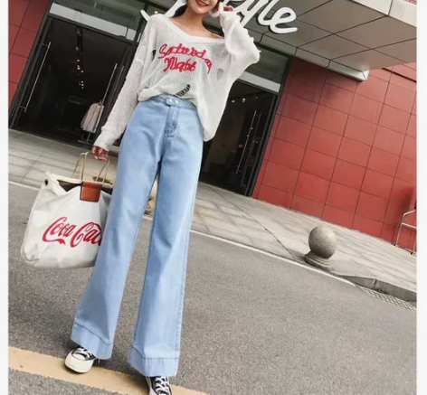 阔腿高腰牛仔裤 买了没穿几次，现在长胖了，...