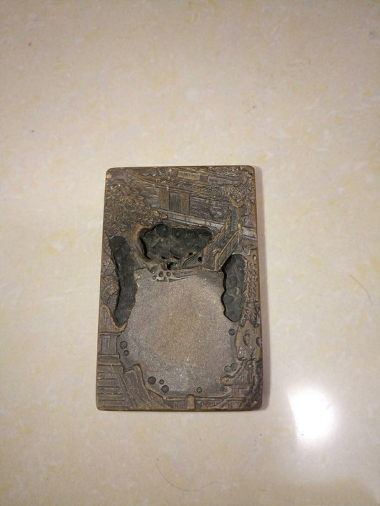 文房雅玩 六面微雕小砚台 砚台六面全部微雕...