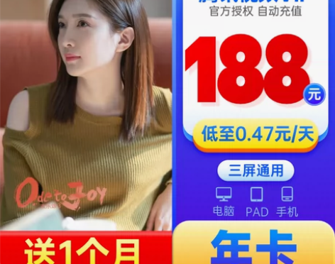 腾讯视频 VIP会员12个月腾讯影视vip...