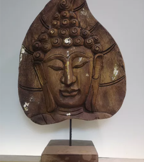 泰国木雕，佛像，菩提叶造型，大约 55cm...