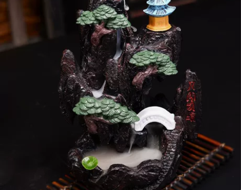 创意倒流香炉高山流水大号摆件观赏烟檀香炉沉...