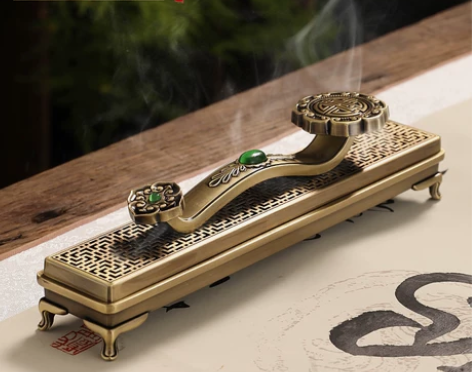 熏香炉 檀香熏香如意合金卧香炉家用室内线香...