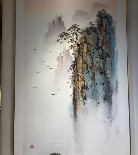 沙发三联画纯轻金箔手工画 画芯材质：油画布...