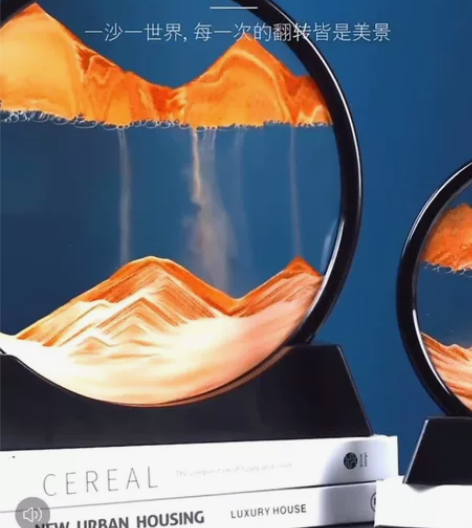 【包邮处理】唯美3D简约山水流沙画开业圆形...