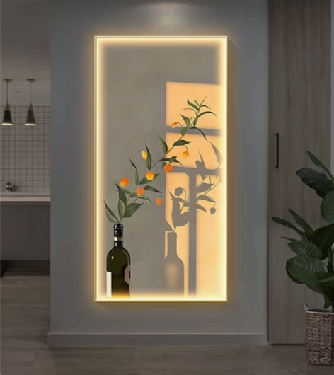 LED灯画入户玄关装饰画绿植治愈系挂画现代...