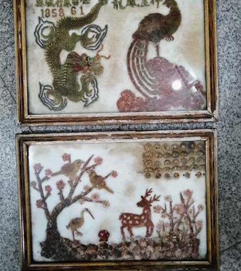 1958年手工做的工艺品画,非常少见,60...