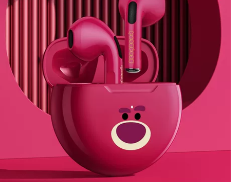 迪士尼草莓熊女士无线蓝牙耳机运动女生款高颜...