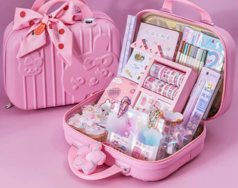 手帐手账手杖套装礼盒少女可爱咕卡贴纸胶带全...