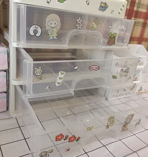 4层化妆品收纳盒19.8包邮抽屉式桌面收纳...