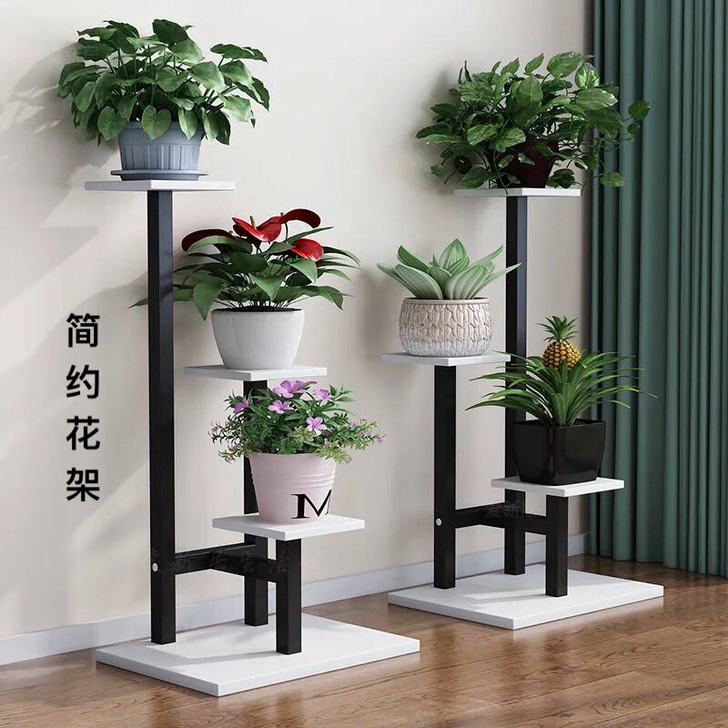 花架子多层现代简约花盆架家用特价时尚钢木家...