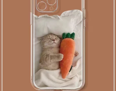 可爱睡觉猫咪适用苹果13华为p50荣耀60...
