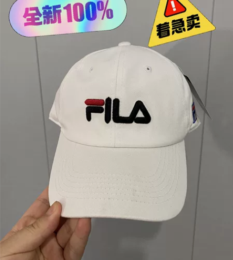 斐乐棒球帽男女情侣款软顶全棉休闲帽刺绣字母...
