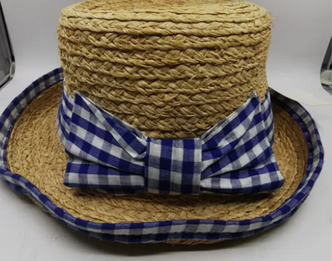 全新带吊牌进口拉菲草草帽，男女通用圆形礼帽...