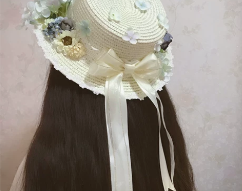 【出】手作草帽 cla帽子 lolita帽...