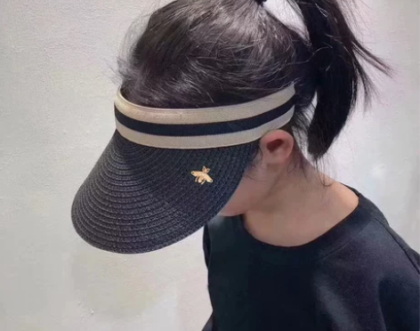 防紫外线空顶帽子女遮阳帽夏季沙滩防晒遮脸草...