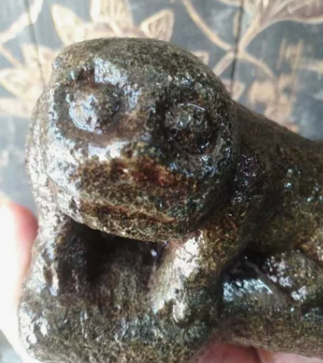 明清石雕狮子,(镇尺,画画用来镇纸的)包浆...