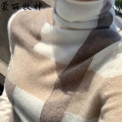 堆领羊绒衫女100 纯羊绒秋冬新款高领修身...