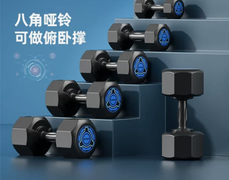 朗威固定哑铃男士家用健身器材女练臂肌一对