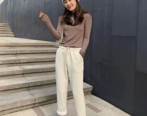 欧洲站2020秋冬新款灯芯绒裤子女休闲宽松...