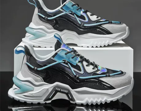 男士运动休闲增高老爹鞋 非常新 配色酷好搭...