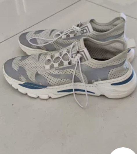 转卖二手男鞋反光网面透气鞋子软底低帮鞋运动...