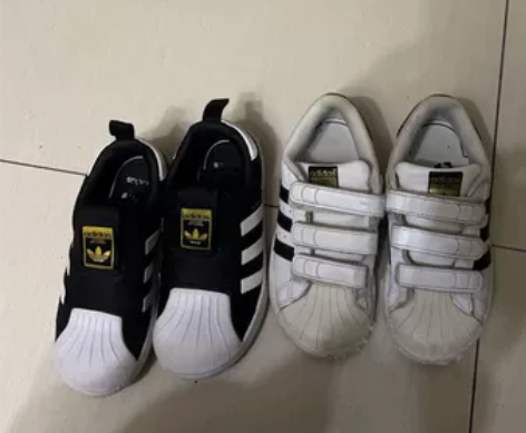 阿迪儿童板鞋29码30码各一双，黑色还很新...