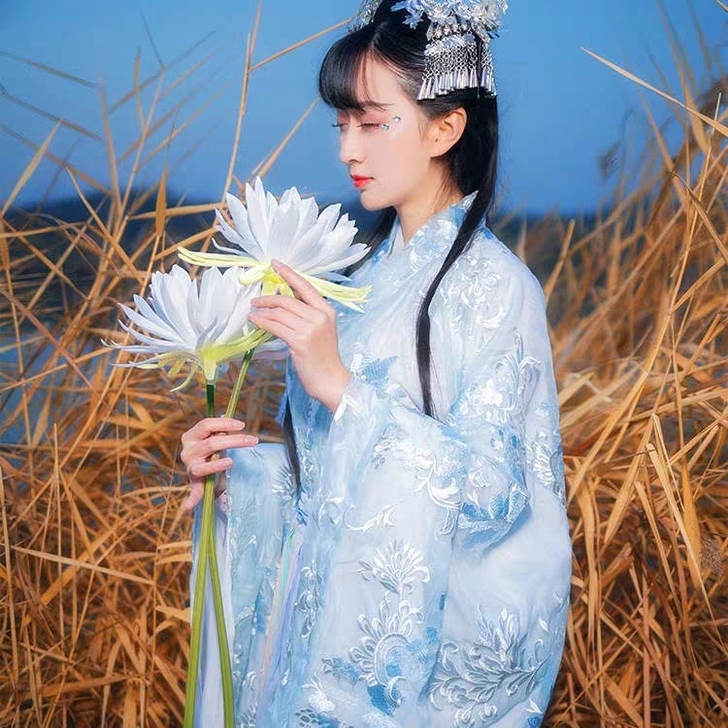 【出/幻】包邮仿真白色昙花长杆道具 汉服古...