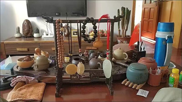 龙头毛笔架6挂12针鸡翅木笔挂 红木文房四...