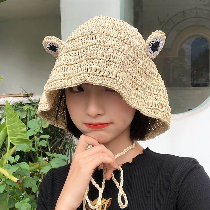 帽子草帽女日系小清新夏季韩版潮百搭编制网红...