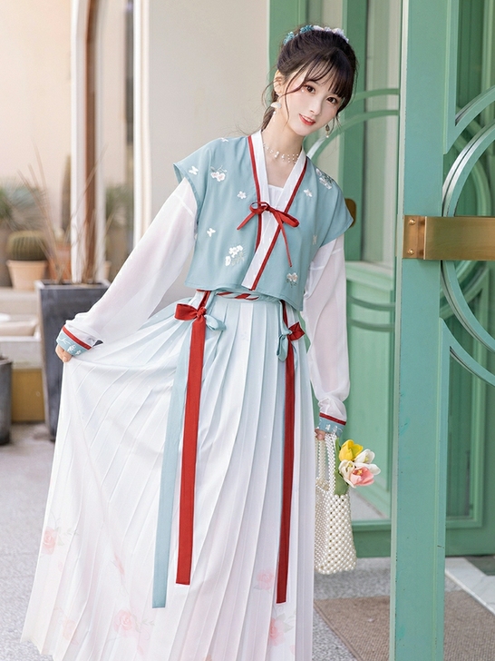 池夏游园惊梦:醉长安 唐背子圆领衫褶裙 原...