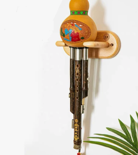 友米yomme纯实木葫芦丝挂架墙壁挂钩收纳...