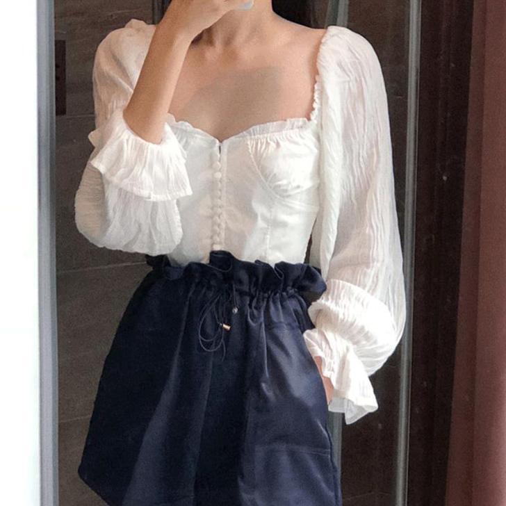 婉扮 蕾丝雪纺衫