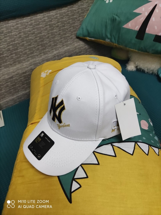 MLB棒球帽糖果涂鸦男女通用弯檐帽子男情侣...