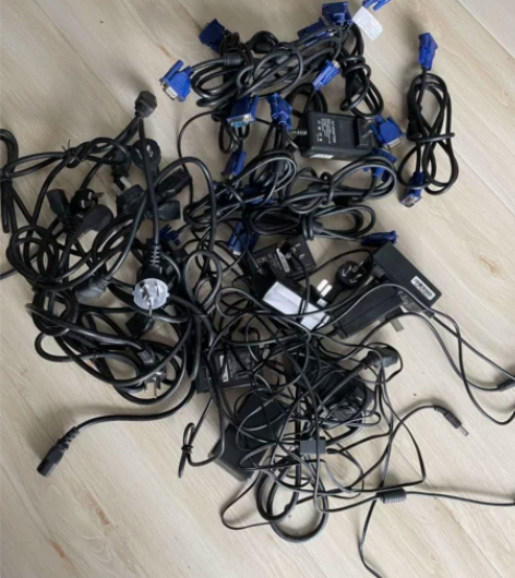 台式电脑电源线显示屏电源线VGA接口线电脑...