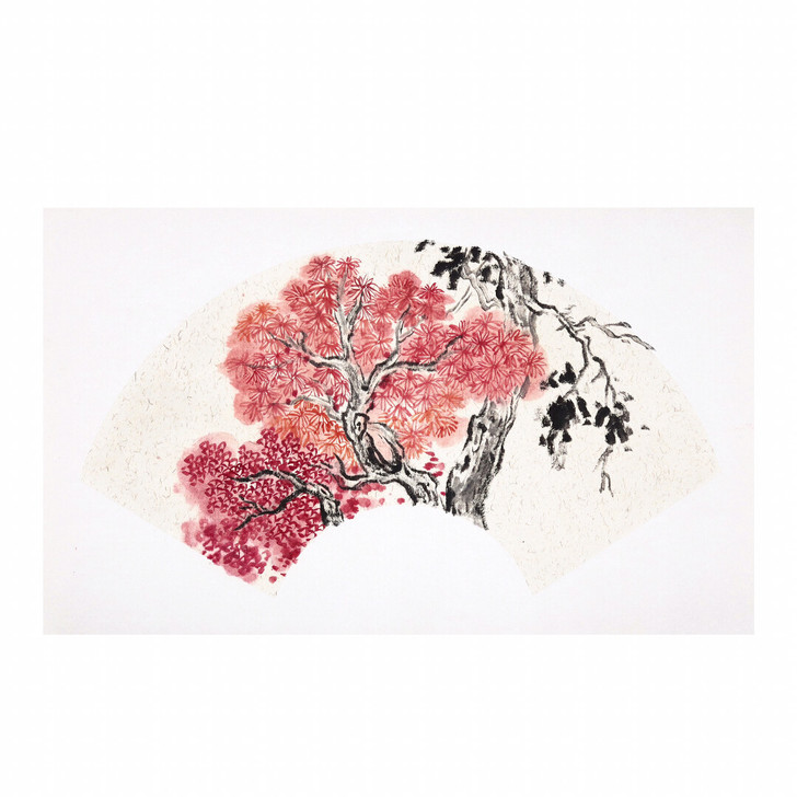 国画仿古山水扇面，美院毕业，纯手绘。
